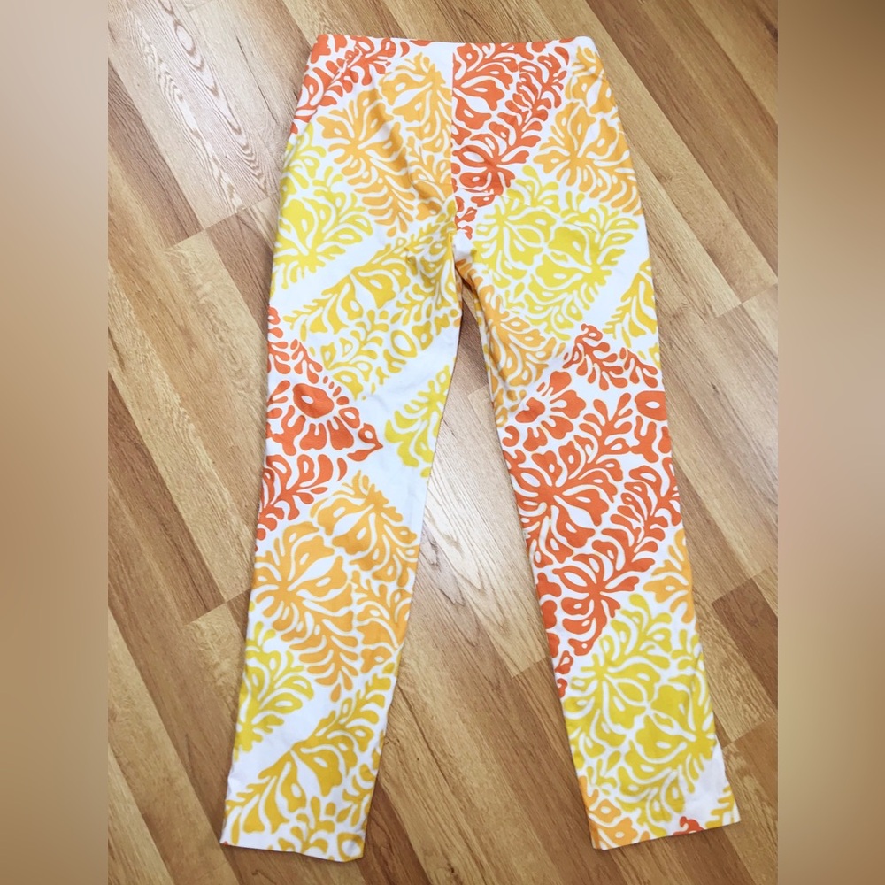 J Mclaughlin Yellow Orange Patchwork Cotton Ankle… - image 2